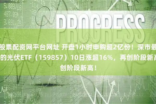 股票配资网平台网址 开盘1小时申购超2亿份！深市最大的光伏ETF（159857）10日涨超16%，再创阶段新高！